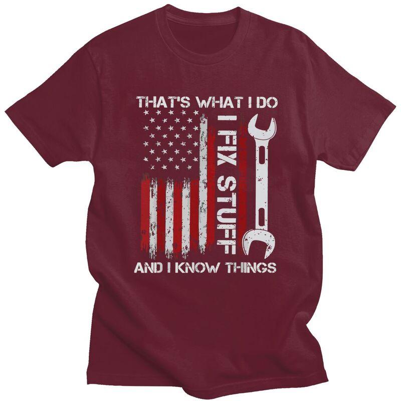 Custom Fashion I Fix Stuff T Shirts Men Mechanic Engineer Gift Tshirts Casual Tee Tops Slim Fit Tshirt Gift