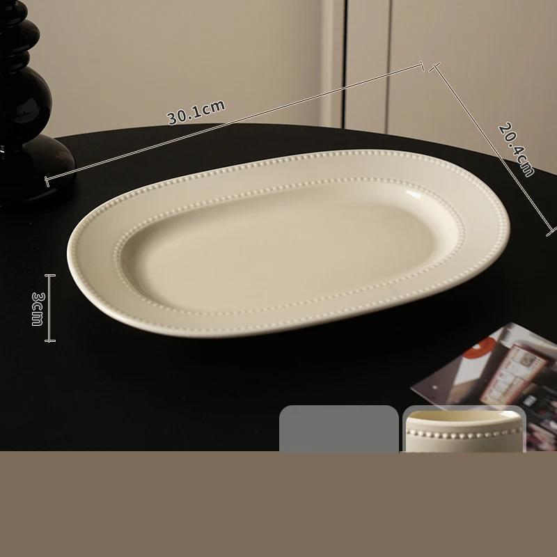 Leichter Luxus Hochzeit Keramikteller Hochwertige Vollfarbige Relief Speiseteller Haushalt Täglich Party Kuchen Dessert und Snackteller