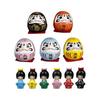 HAMILO Foreign Souvenir Daruma Kokeshi Japanese Doll Ornament Prosperous Business Cute Total 11 Piece Set