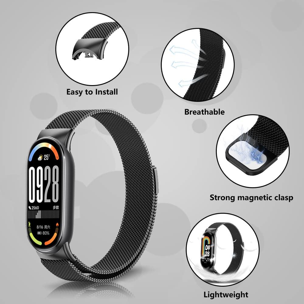 Edelstahlarmbänder für mi band 10 miband 10 nfc Uhrenzubehör magnetisches Band correa Armband für Xiaomi mi band 10 Armbänder