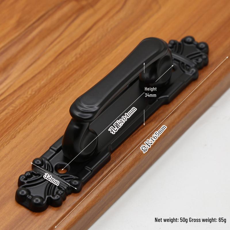 Black Exposed Handle: Easy-to-Install Large Wooden Door Handle for Cabinets and Rooms