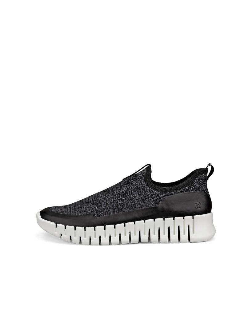 Dámske slip-on tenisky ECCO GRUUV W z pravej kože, 21833360568, Čierna/Magnetická/Čierna, Veľkosť 24,0 cm, 3E