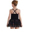 Girls Ballet Tutu Dress Cross Back Shiny Sequin Butterfly Embroidery with Built In Briefs