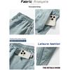ROMON Men's 100% Cotton Contrast Color Loose Casual Shorts