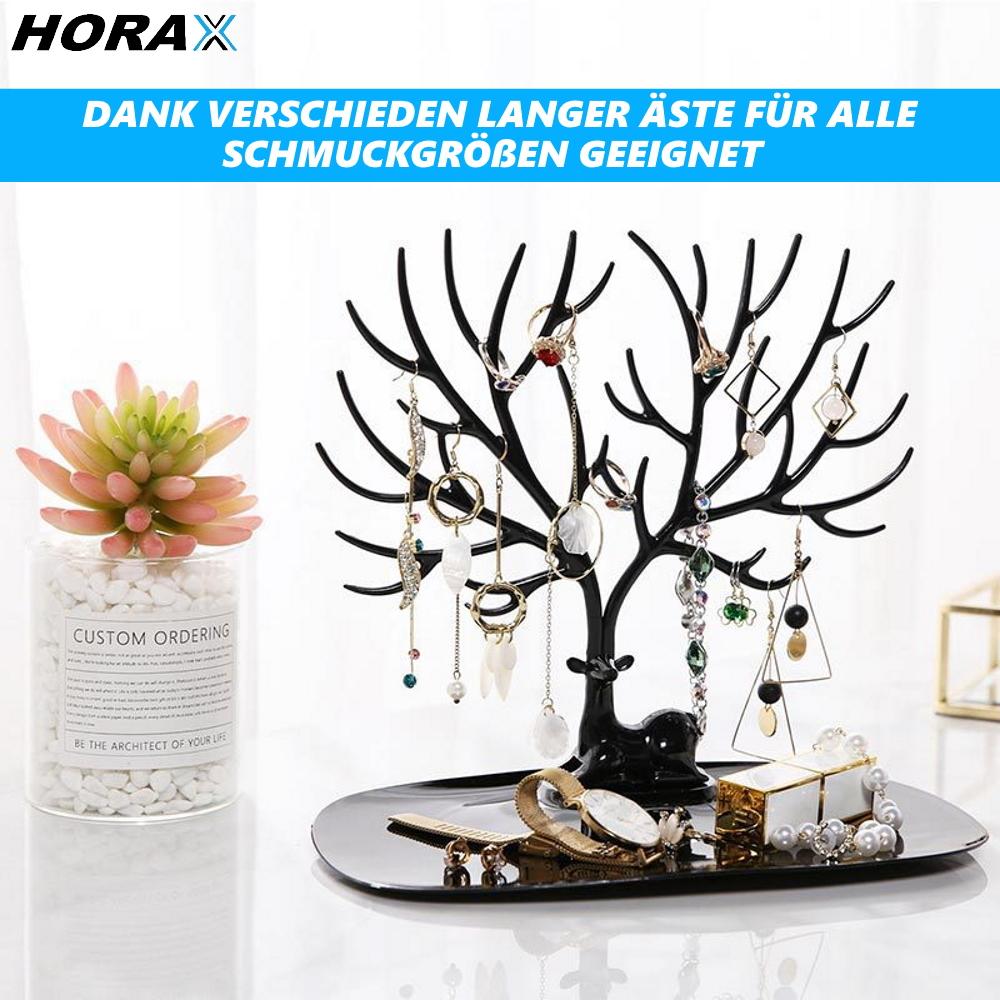 HORAX smykkestativ smykkeholder halskjedestativ hjortegevir tre smykketre