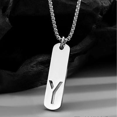 Letters Titanium Staal Initialen Geschenken Mode-sieraden Heren Ketting Ins Stijl Ketting Trui Keten