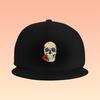 Skull Rose Graphic Baseball Cap Polyester Adjustable Hip Hop Flat Brim Snapback Hat Casual for Adults