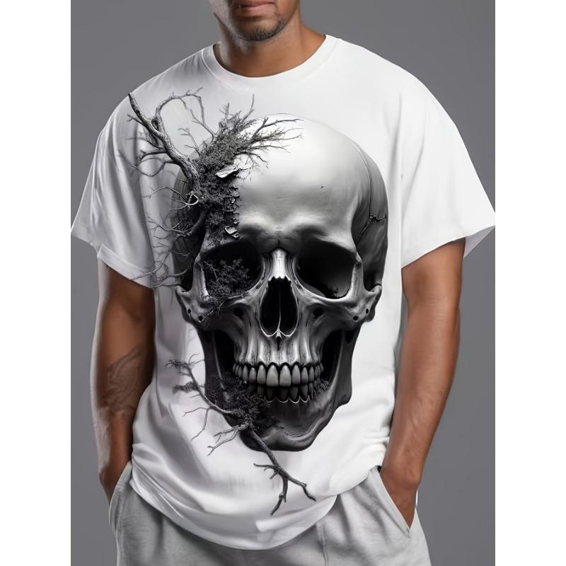 Men's 3D Pattern Printed Crew Neck T-Shirt - Summer Casual Plus Size Short Sleeve Top