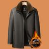 Dad winter leather jacket men's winter velvet thickened old man grandfather middle-aged and elderly jacket