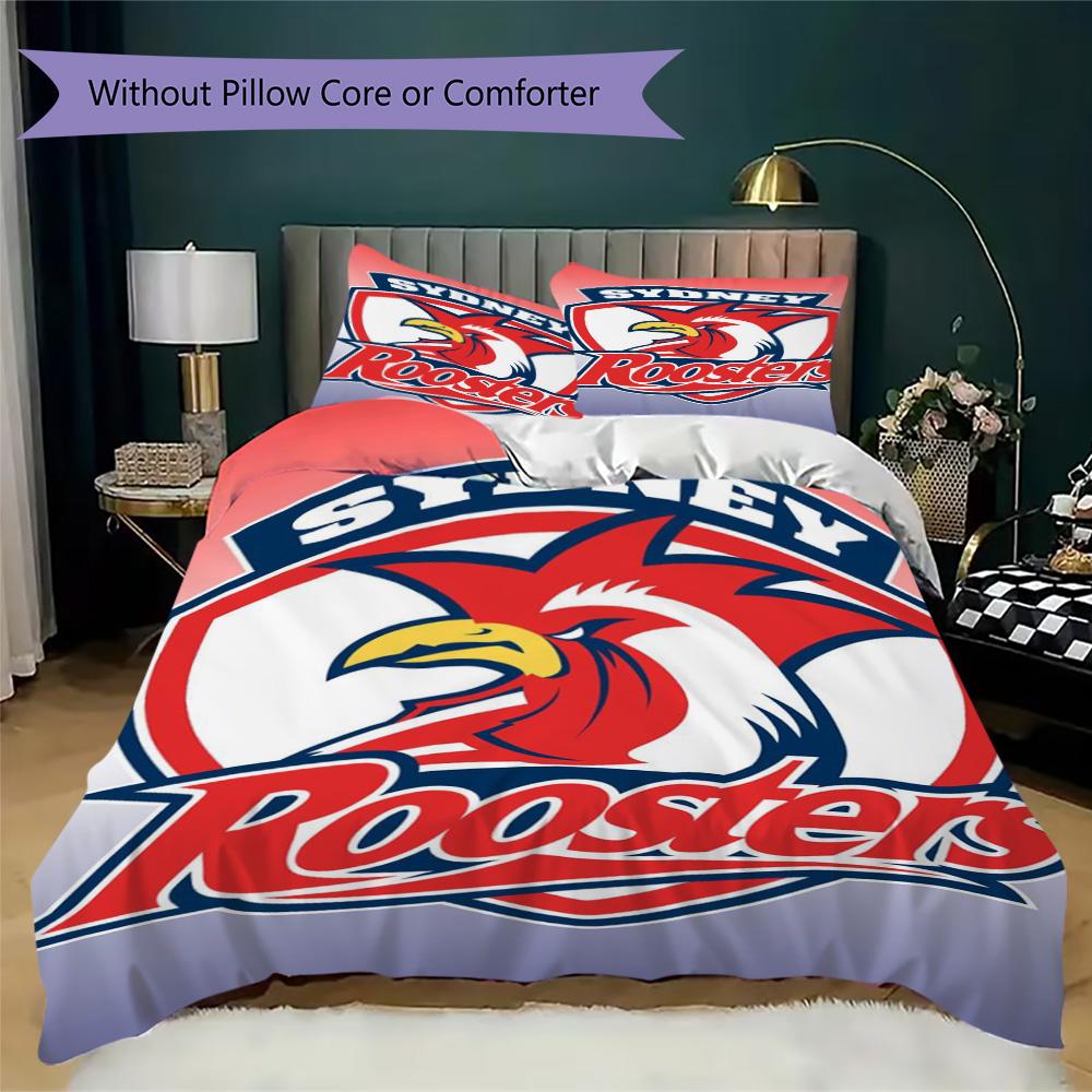 Sydney Red & White Eagles Pattern Bedding,Quilt Set Quilt Cover Pillowcase Home Birthday Gift (1*duvet Cover+2*pillowcase,without core)ZSJT0917399