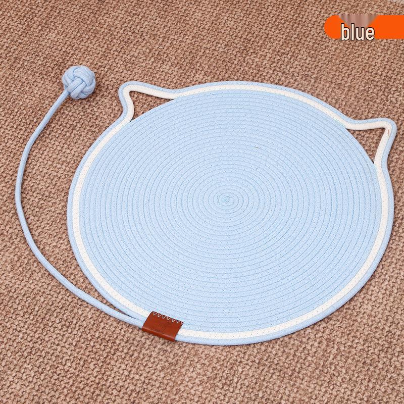 Cotton Rope Cat Scratching Post & Bed: Self-Entertainment Ball, Washable Scratch Pad & Pet Sleeping Mat
