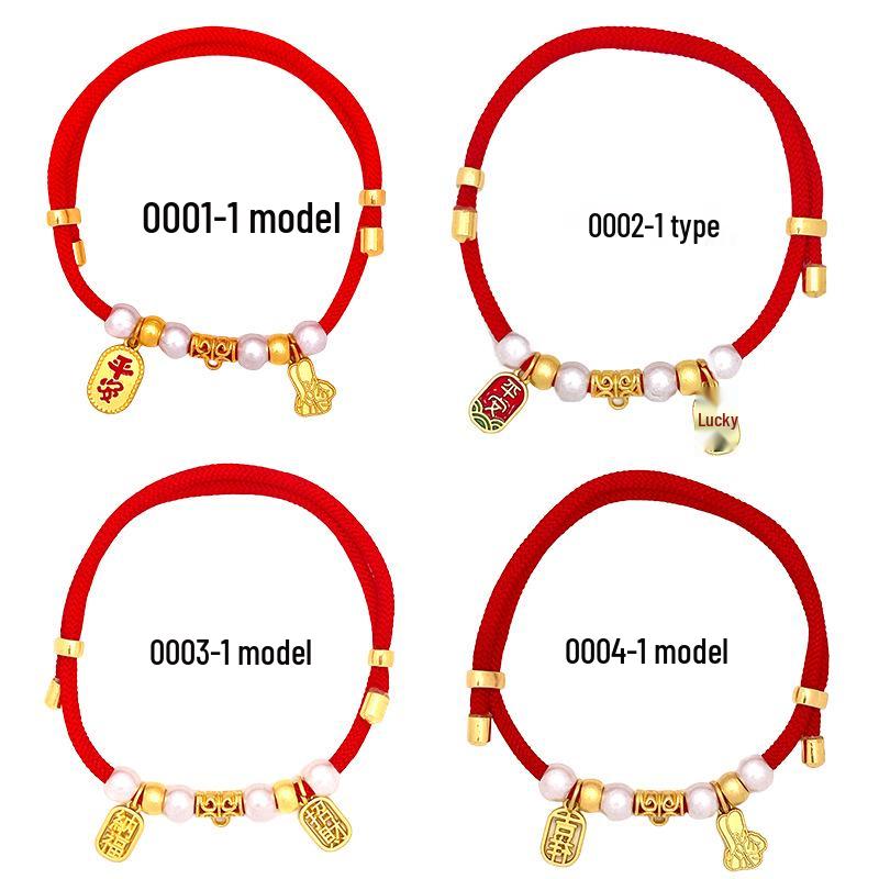 Auspicious Handmade Red Rope Collars: Decorative Pet Accessories for Cats and Dogs