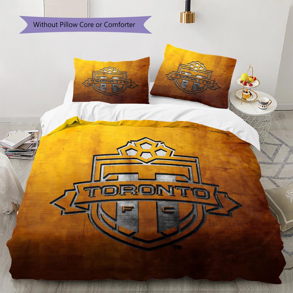 Toronto FC Pattern Bedding Quilt Set Home Decoration Gift (1 * duvet cover + 2 * pillowcase without core)