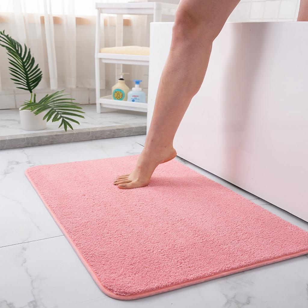 Coral Fleece Emboss Bathroom Cashmere Thickening Mat Bath Non-slip Carpets In Wash Basin Bathtub Side Floor Rug Shower Room Doormat Memory Foam 3D Pad