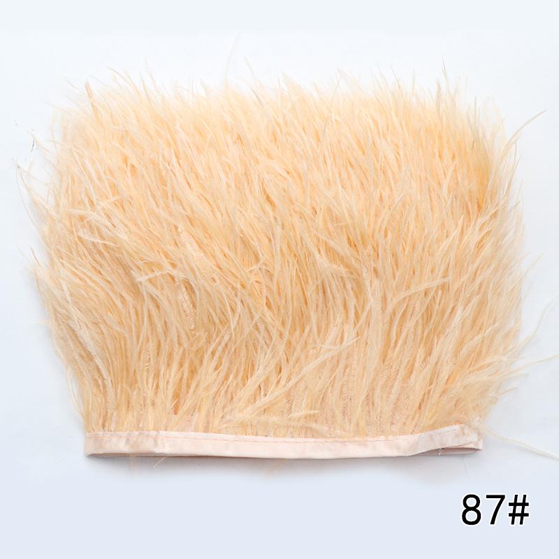 2M Ostrich Feather Cloth Edge 8-10 Cm Cuffs Clothing Skirt Decorative Accessories Color Ostrich Feather Cloth With Feathers