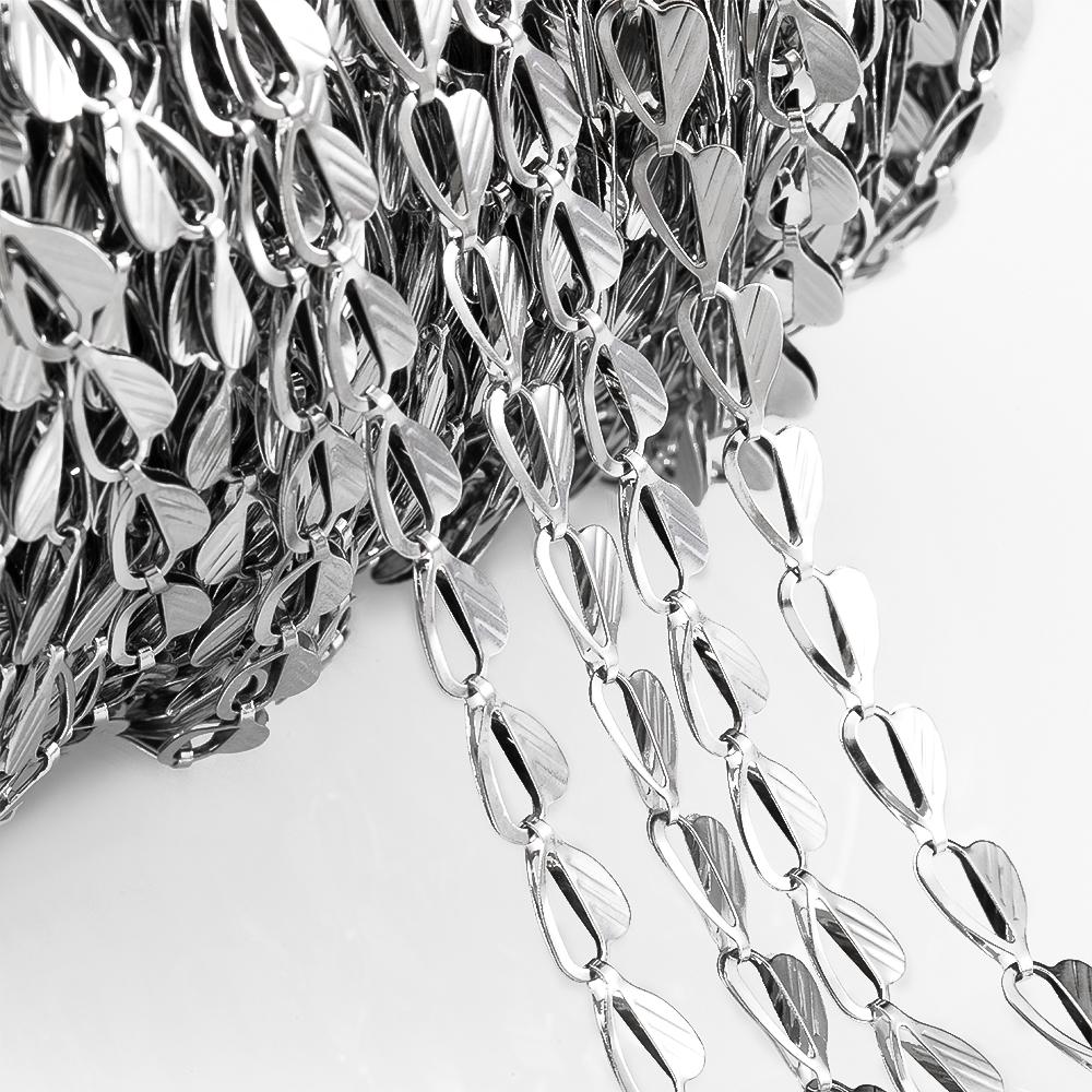 

1M Stainless Steel Printed Dot Striped Square Necklace Chain Geometry Link Chains DIY Bracelet Accessory Jewelry Making Supplies 1meter