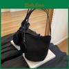 Korean Style Vintage Soft Pu Water Bucket Handbag With Magnetic Top And Compact Design