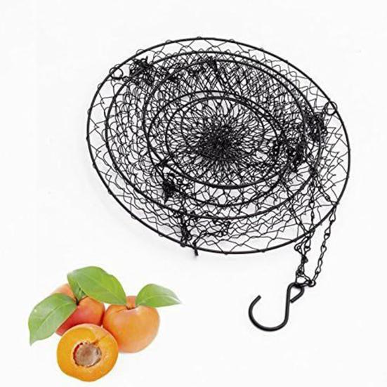 3-Tier Hanging Fruit Basket Stainless Steel Storage Basket Foldable Wire Organizer for Fruits Vegetables Toiletries