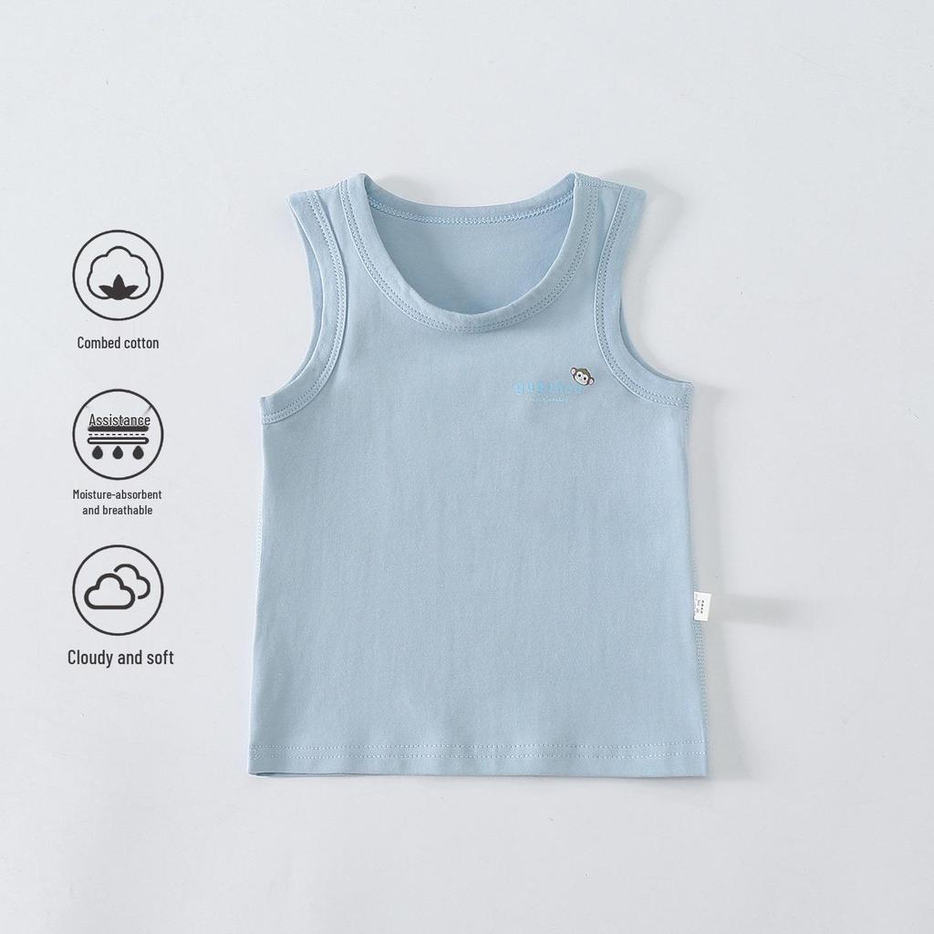 Unisex Summer Cotton Vest for Kids: Seamless, Breathable, Elastic Base Layer, Lightweight Sleeveless Top