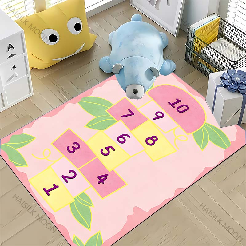 Alfombra Rayuela Multitalla Juego Infantil Antideslizante Alfombra de Piso Adecuada para Sala de Estar Habitación Infantil Disponible en Todas las Estaciones