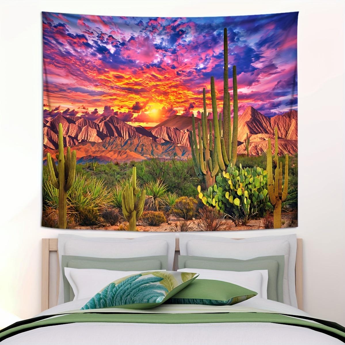 VIKAMA Desert Cactus Sunset Cloud Tapestry psychedelic Natural Landscape Tapestry Wall Hanging Living Room Bedroom Wall Decor 74x94cm(29x37in)