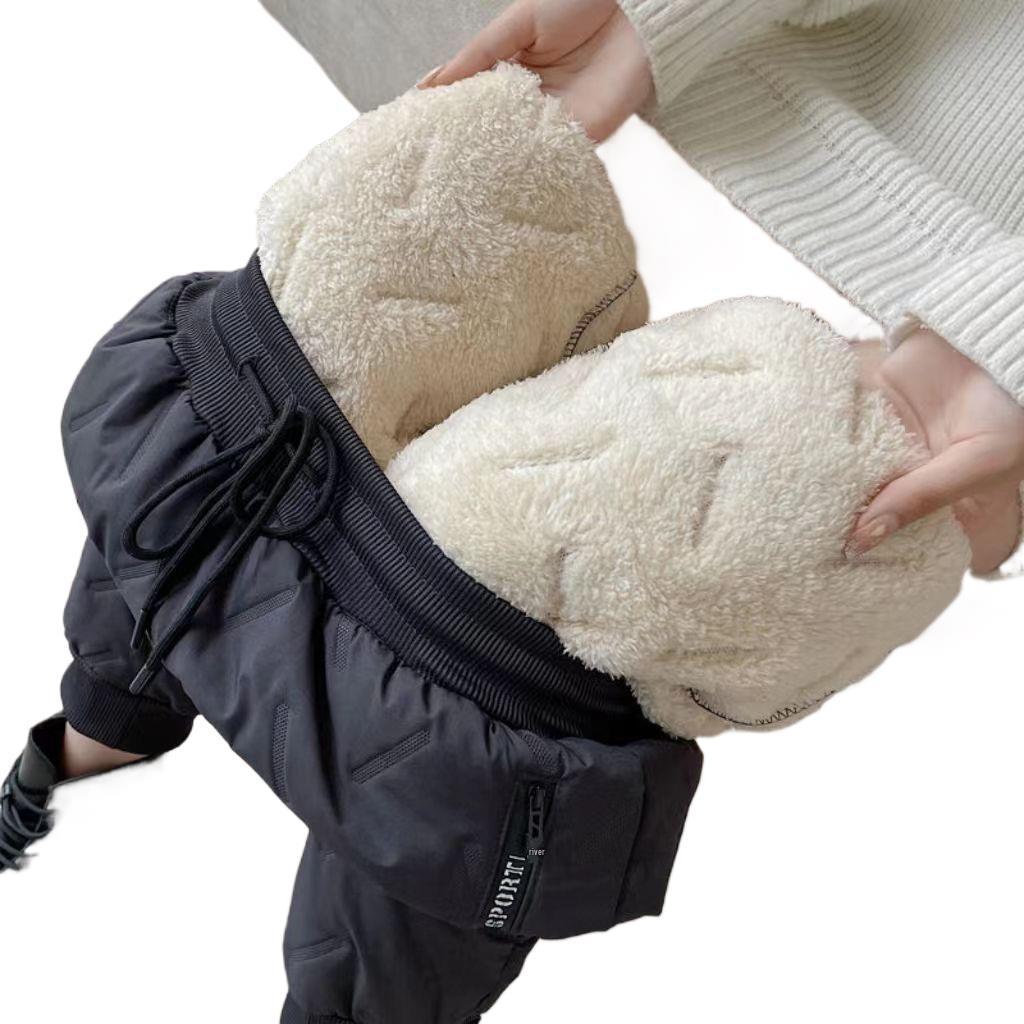 Autumn/Winter Women's Windproof Lambswool-Lined Cotton Pants - Warm, Velvet, Thickened Casual Sportswear