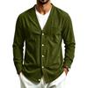 Men's Casual Loose Fit Color Shirt with Pockets for Everyday Wear