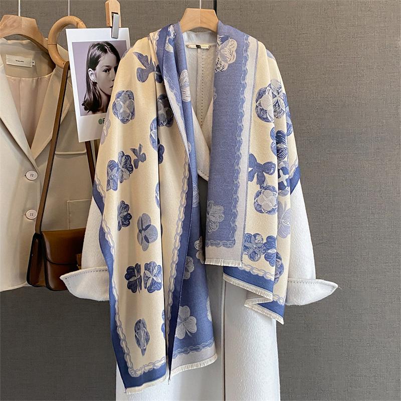 Autumn and Winter Travel Warm Cashmere Shawl Scarf Fashion Women Luxury Print Pashmina Blanket Wraps Female Poncho Bufanda
