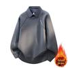 Men's 2025 Autumn/Winter Lapel Knitwear Hoodie with Velvet Lining