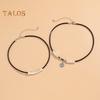 Vintage-Halsband aus Kunstleder mit Metallperlen, mehrlagig, geometrischer zylindrischer Anhänger, Halskette aus Legierung für Frauen und Männer, als Geschenk für den Alltag
