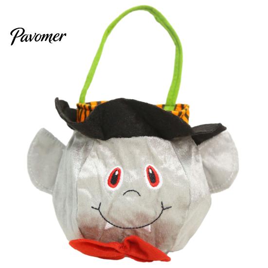 Halloween Costume Accessories Candy Bags for Kids, Trick or Treat Handbag with Handle, Spooky Durable Carrying Witch Ghost Black Cat Pumpkin