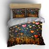 Heart Pattern Decoration Set Soft Comfortable Duvet Cover Bedding Set Included 1*Duvet Cover & 2*Pillowcases, Gift