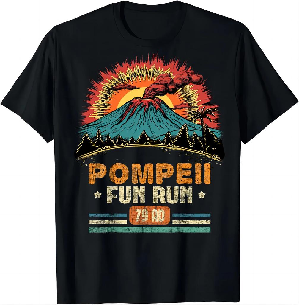 Pompeje Zábavný běh - Geografie Vulkánolog Vulkánologie Tričko Streetwear Vintage Tričko Camisetas