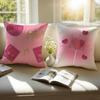 Sweet pink candy Cushion Cover Pillowcase Antidustmite Invisible Zipper Short Plush Sofa Cushion