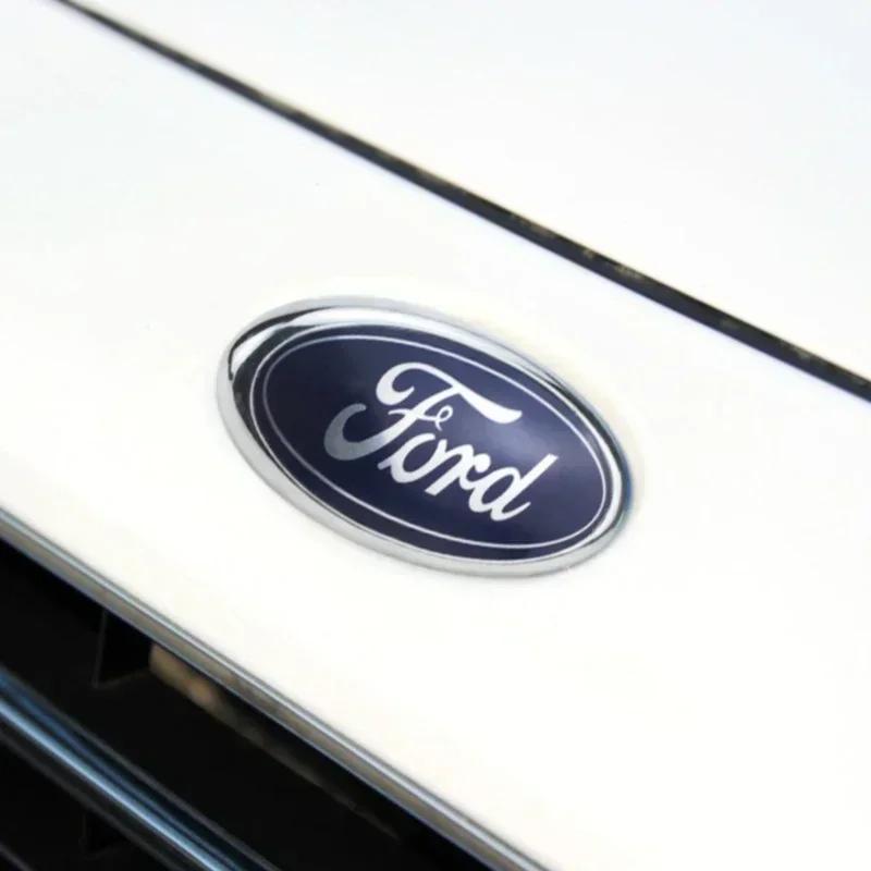 KLYE5 Car Body Badge Emblem Sticker 14.5CM For Ford Focus Ranger Kuga Fiesta Mondeo Explorer Galaxy Transit Front Rear Logo