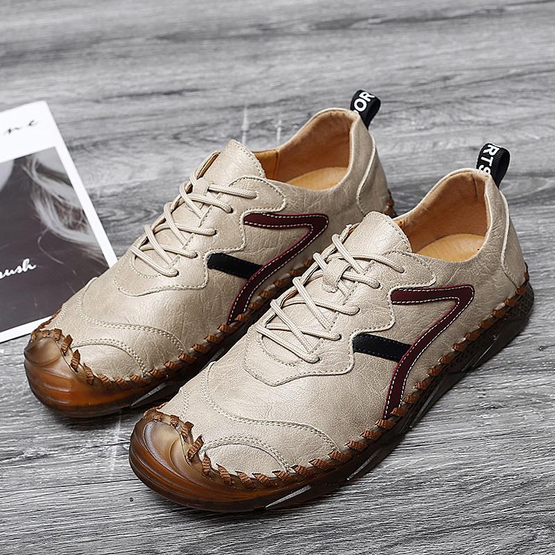 New Genuine Leather Mens Casual Shoes Fashion Lace Up Business Oxford Shoes for Men Outdoor Walking Sport Shoes Tennis Masculino