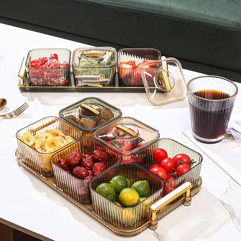 NHZHIW Transparent Partitioned Candy & Dried Fruit Serving Box