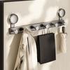 4/5/6 Hooks Suction Cup Door Hook Rust-proof Robe Hook Movable Clothes Hangers  Bedroom