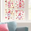 Happy Valentine's Day Window Clings Heart Gnomes Decorative Wall Sticker Removable Window Decals For Home Wedding