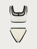 2024 European & American Black and White Minimalist INS Style Split Swimsuit – Little Fragrant Bikini for Women