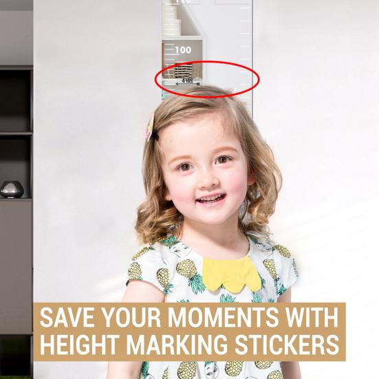 1 Set Kids Growth Chart Mirror Dry Erase Board Children Room Nursery Bedroom Baby To Adults Boys Girls Wall Hanging Splicing Height Measurement Ruler