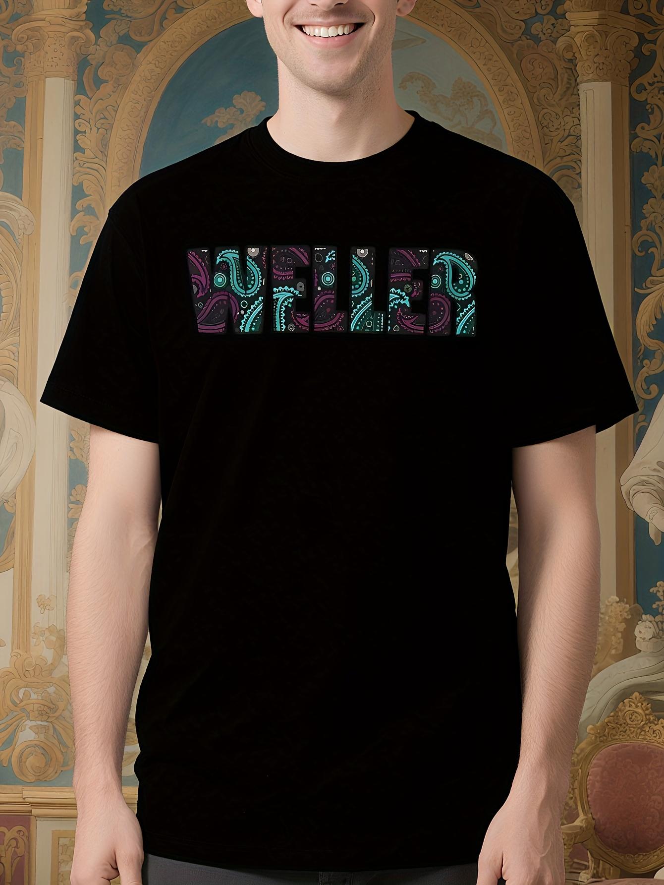 Paul Weller Paisley Print Slim Fit - Brown with Multicolor Graphic T-shirt XXL