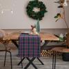 1pc Christmas Plaid Table Runner Cotton Linen Double Layer for Home Dinner Decor