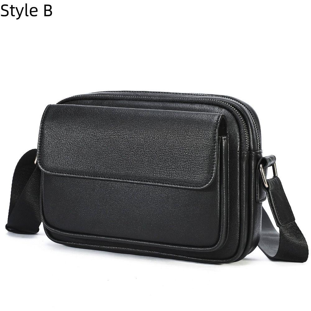 PU Leather Crossbody Bag Men Casual Mobile Phone Bag Fashion Shoulder Bag Men  School