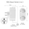 Tuya Wifi Smart Dual Socket Wireless Overload Protextion Eu Plug Switch App Monitoring Power Outlets Alexa Google Voice Control