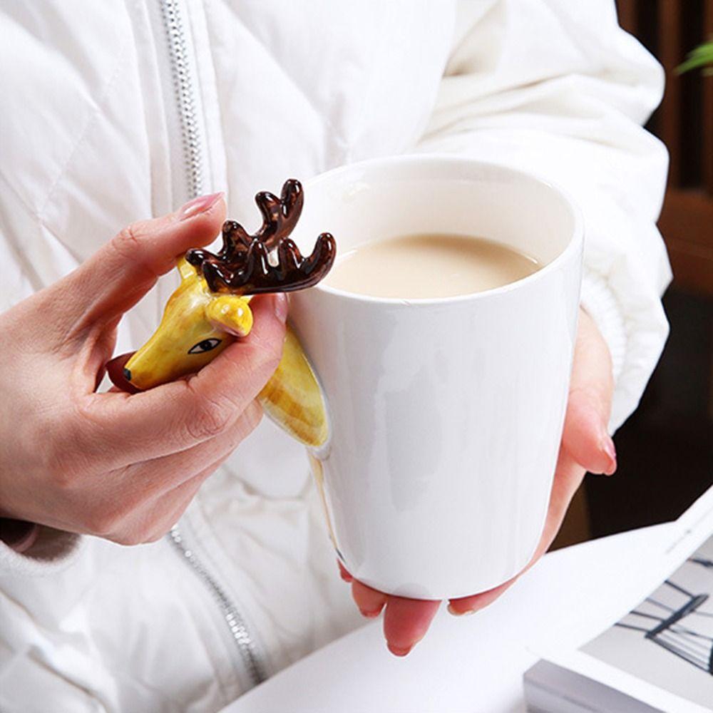 3D Animal Shape Handle Animal Shape Ceramic Cup Cartoon Animal Coffee Cup  Living Room