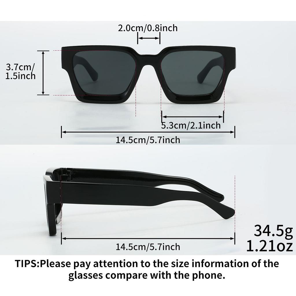 1pc Women's Sunglasses New Thick Frame Sunglasses Trend Box Foreign Trade Glasses Personality Big Frame Sunglasses WOMEN'S Sunglasses MEN'S Sunglasses