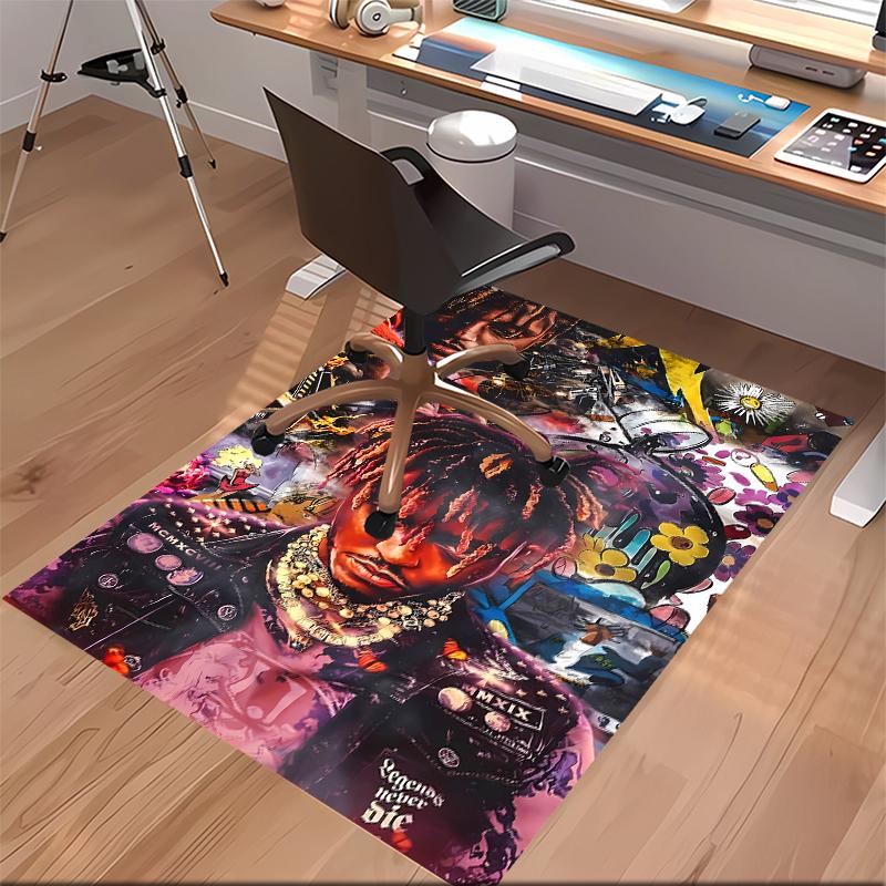 1pc Juice WRLD Print Area Rug - Soft, Washable Non-Slip Indoor Mat for Office Chairs, Living Room, Home Office Decorative Rug