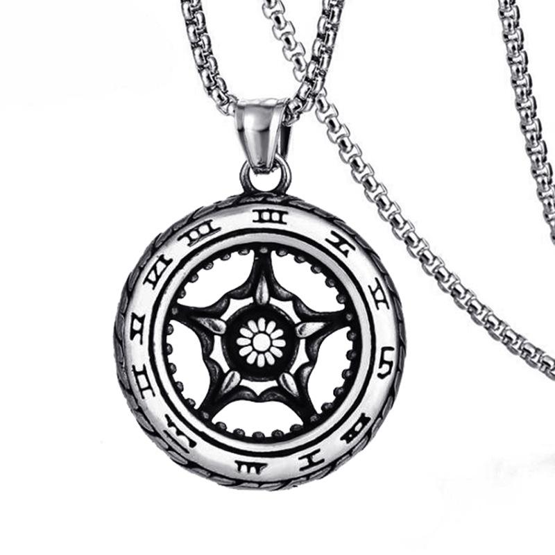 Tire Titanium Steel Necklace Trendy Men's Versatile Simple Spring/summer Date Pendant Couple Accessories