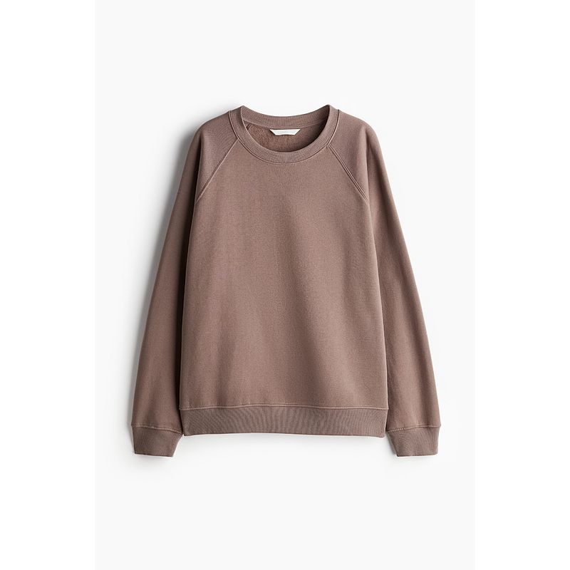 

HM Women s Clothing Sweatshirt Autumn Simplicity Retro Crew Neck Idle Style Loose Long Sleeve Top 0889828 Dark Beige 084 170/104